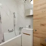 Blue Two Bedroom In With Desk, Bathtub And Balcony By Renters Apartment Wroclaw