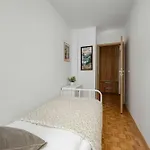 Blue Two Bedroom In With Desk, Bathtub And Balcony By Renters * Wroclaw
