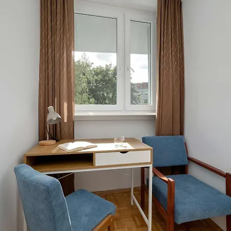 Blue Two Bedroom In With Desk, Bathtub And Balcony By Renters Apartment Breslau